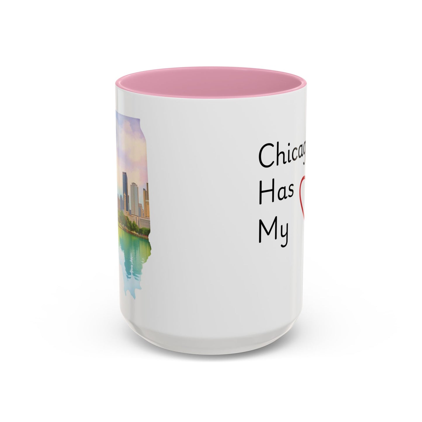 Chicago Has My Heart Mug — Colorful Ceramic Coffee Cup (11oz, 15oz)