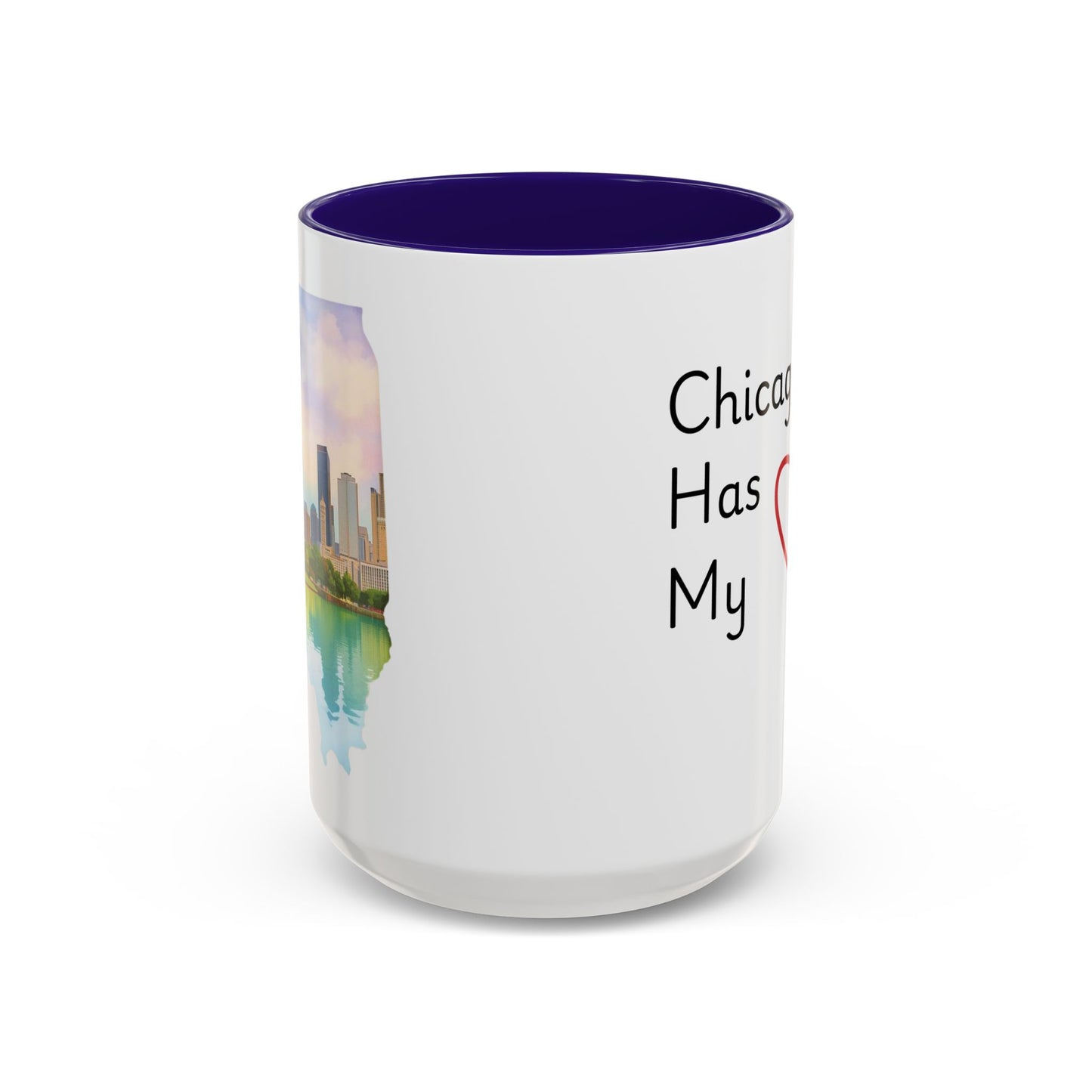 Chicago Has My Heart Mug — Colorful Ceramic Coffee Cup (11oz, 15oz)