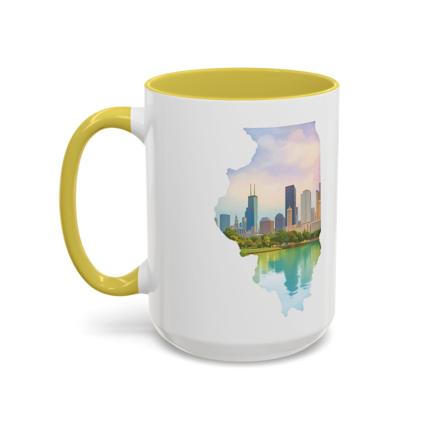 Chicago Has My Heart Mug — Colorful Ceramic Coffee Cup (11oz, 15oz)
