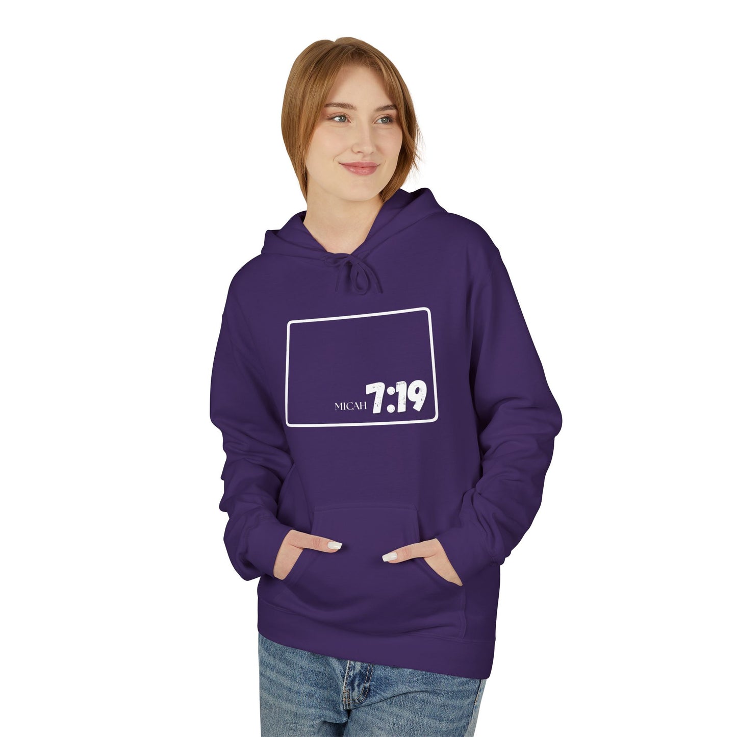 Colorado Springs Area Code Hoodie - Fleece Hoodie Micah 7:19