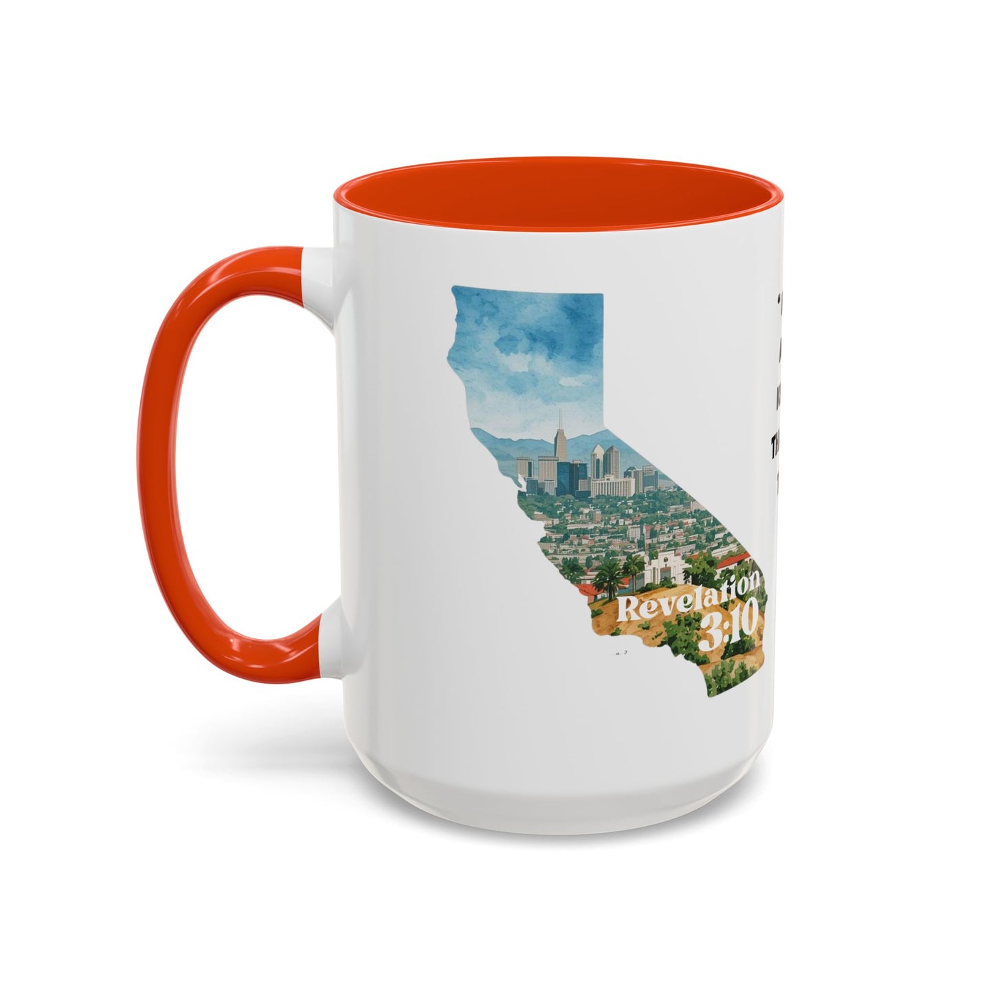 Los Angeles CA Area Code Mug, Revelation 3:10