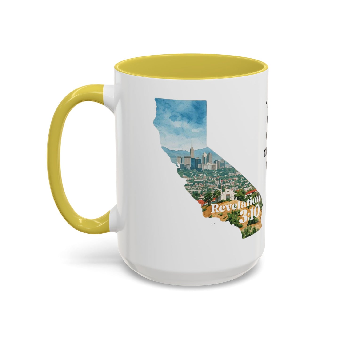 Los Angeles CA Area Code Mug, Revelation 3:10