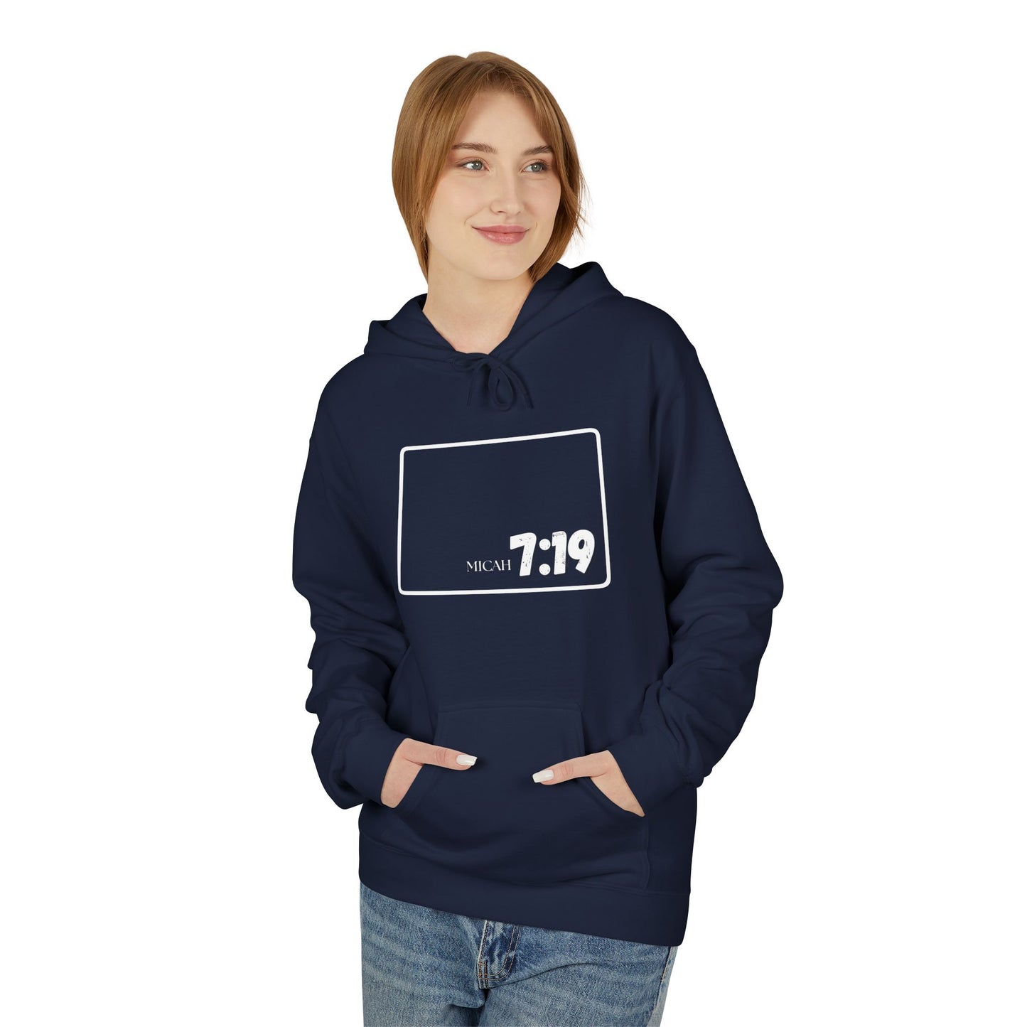 Colorado Springs Area Code Hoodie - Fleece Hoodie Micah 7:19