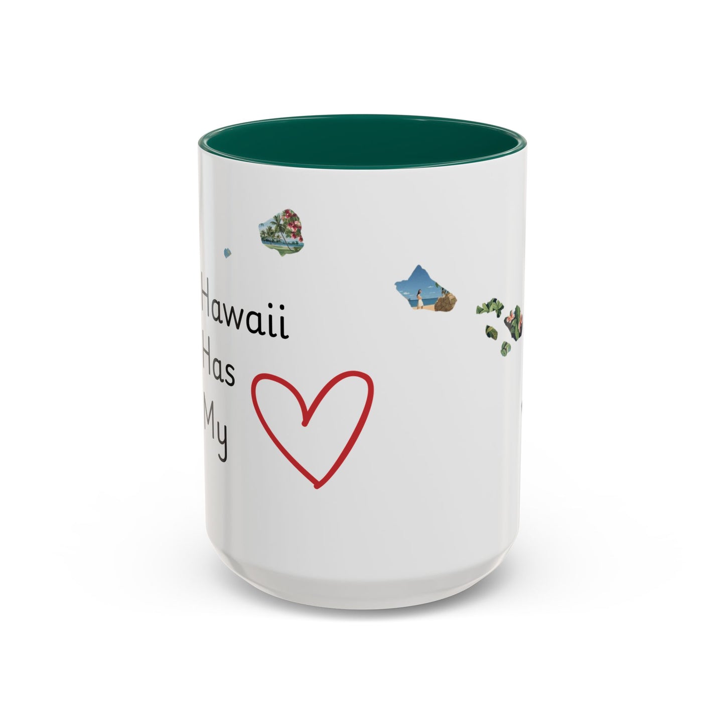 Hawaii Has My Heart Mug — Colorful Ceramic Coffee Cup (11oz, 15oz)