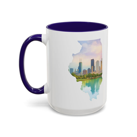 Chicago Has My Heart Mug — Colorful Ceramic Coffee Cup (11oz, 15oz)