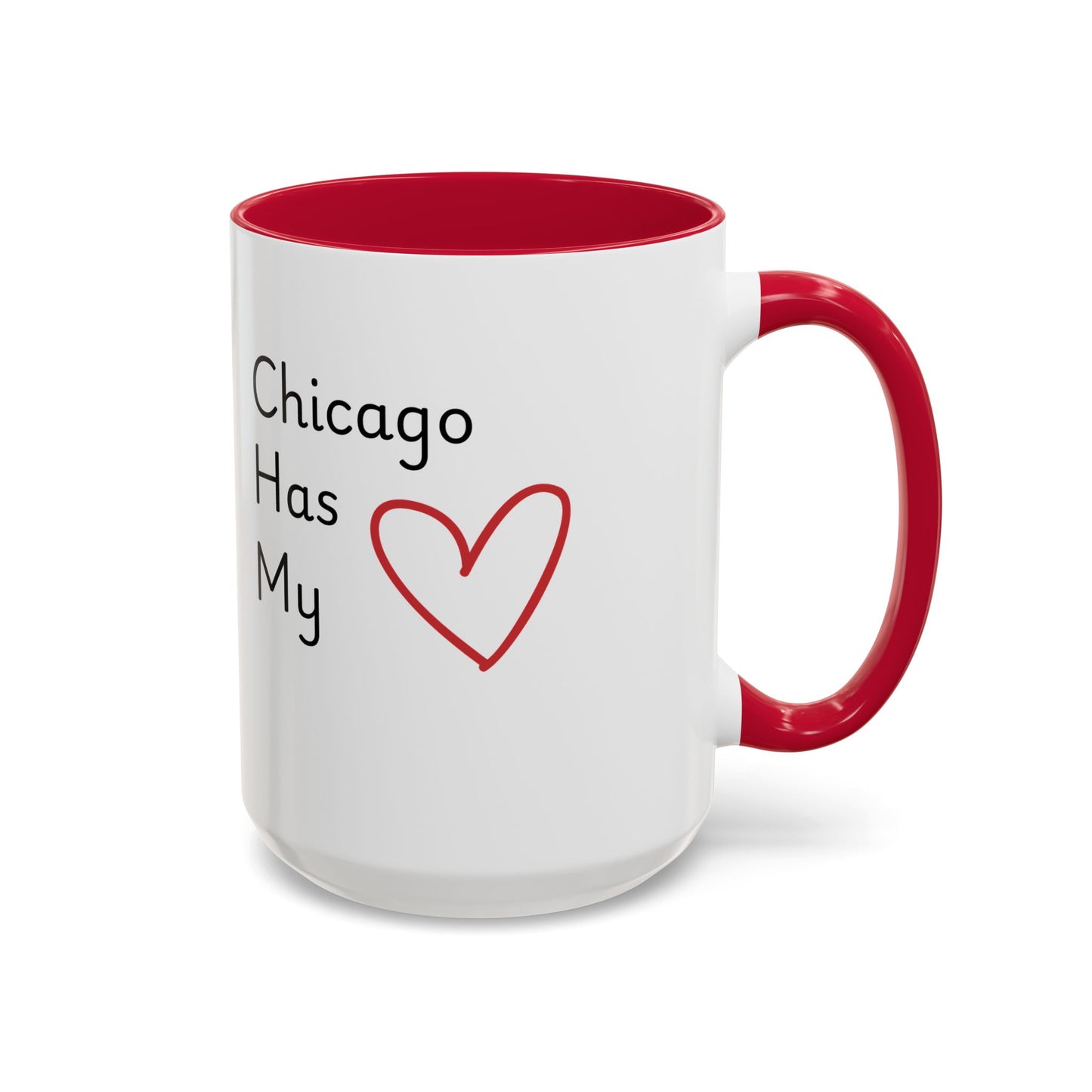 Chicago Has My Heart Mug — Colorful Ceramic Coffee Cup (11oz, 15oz)