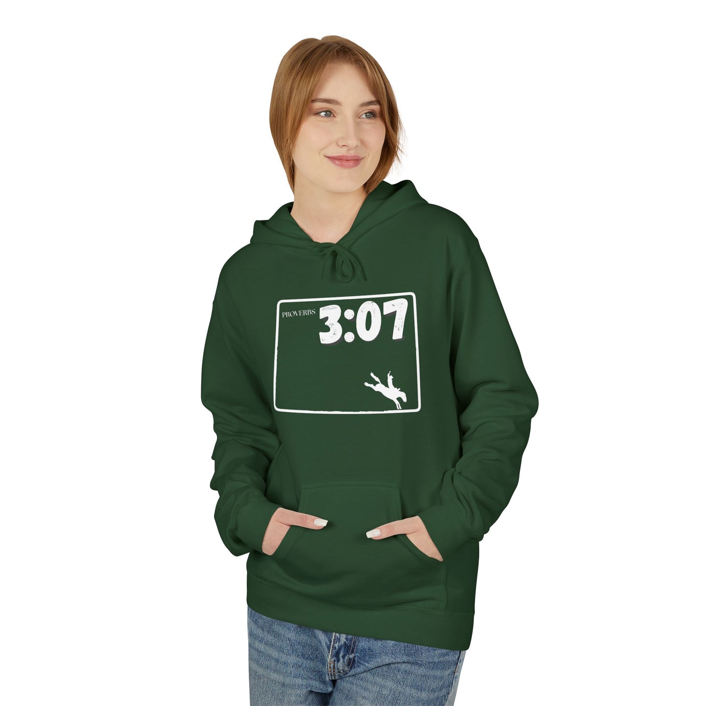 Wyoming Area Code Hoodie - Fleece Hoodie Proverbs 3:07