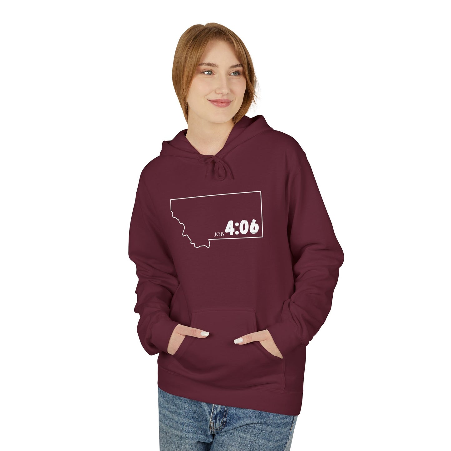 Montana Area Code Hoodie - Fleece Hoodie Job 4:06