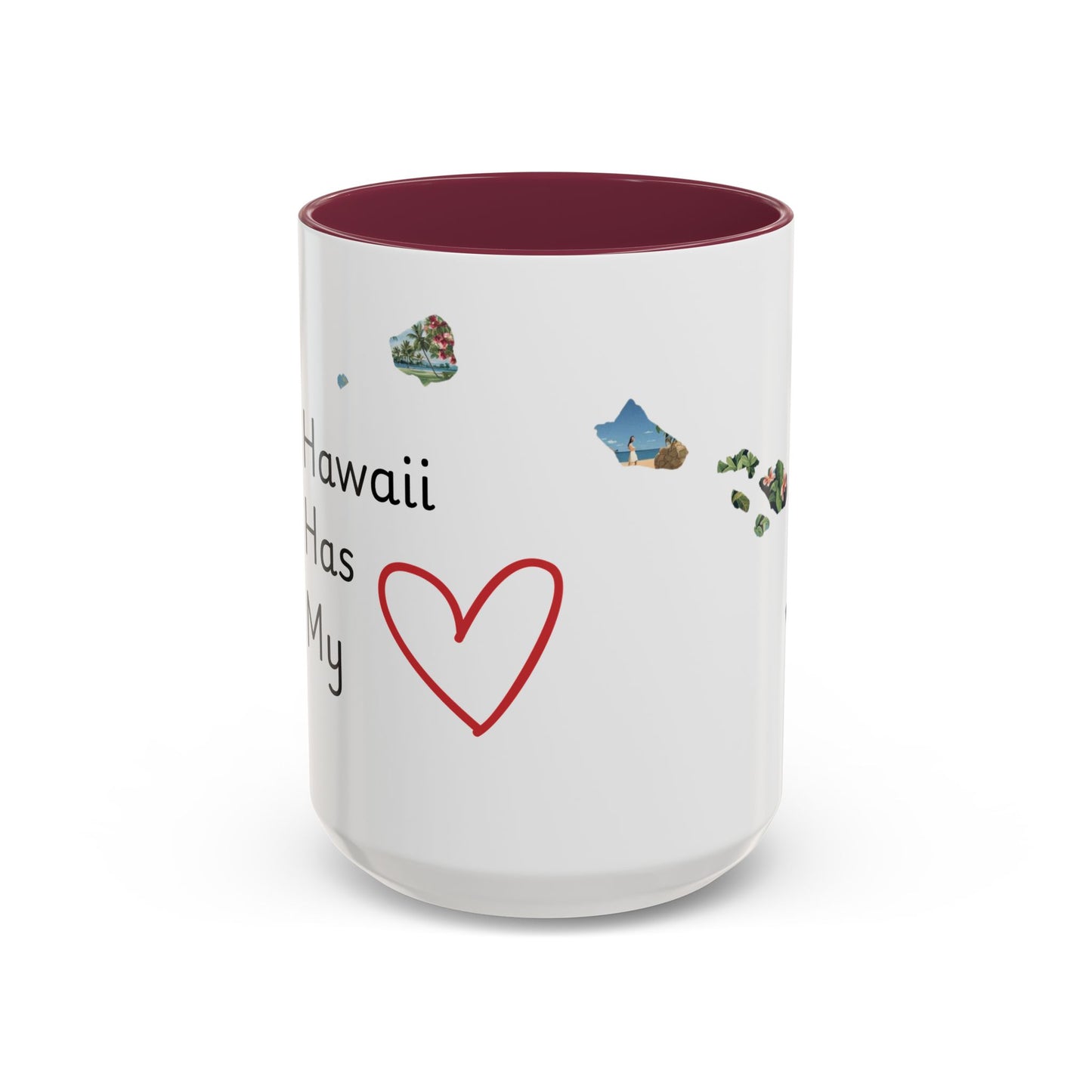 Hawaii Has My Heart Mug — Colorful Ceramic Coffee Cup (11oz, 15oz)