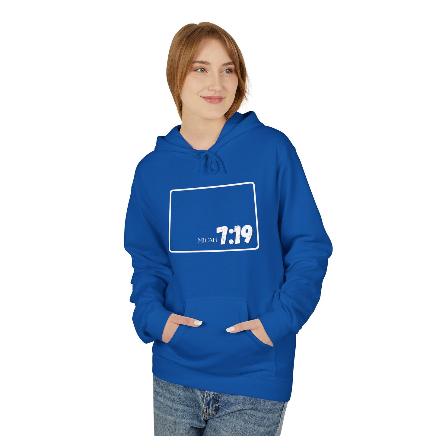 Colorado Springs Area Code Hoodie - Fleece Hoodie Micah 7:19
