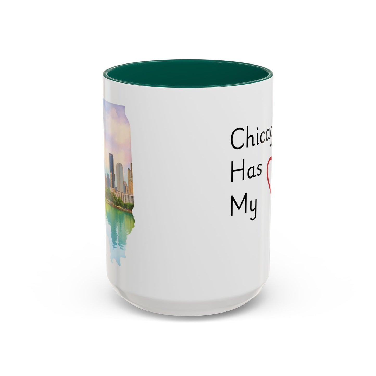 Chicago Has My Heart Mug — Colorful Ceramic Coffee Cup (11oz, 15oz)