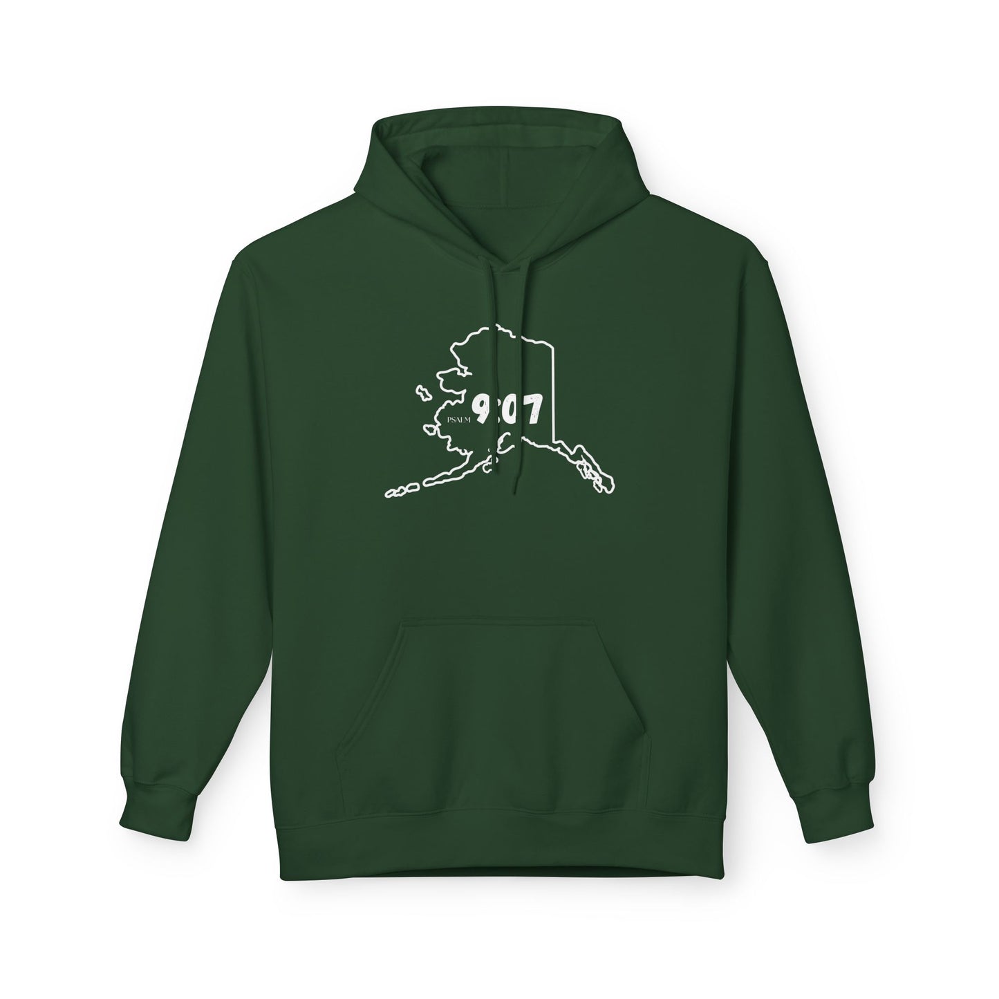 Alaska Area Code Hoodie - Fleece Hoodie Psalm 9:07