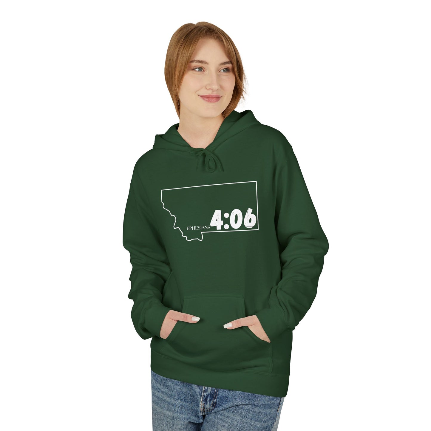 Montana Area Code Hoodie - Fleece Hoodie Ephesians 4:06