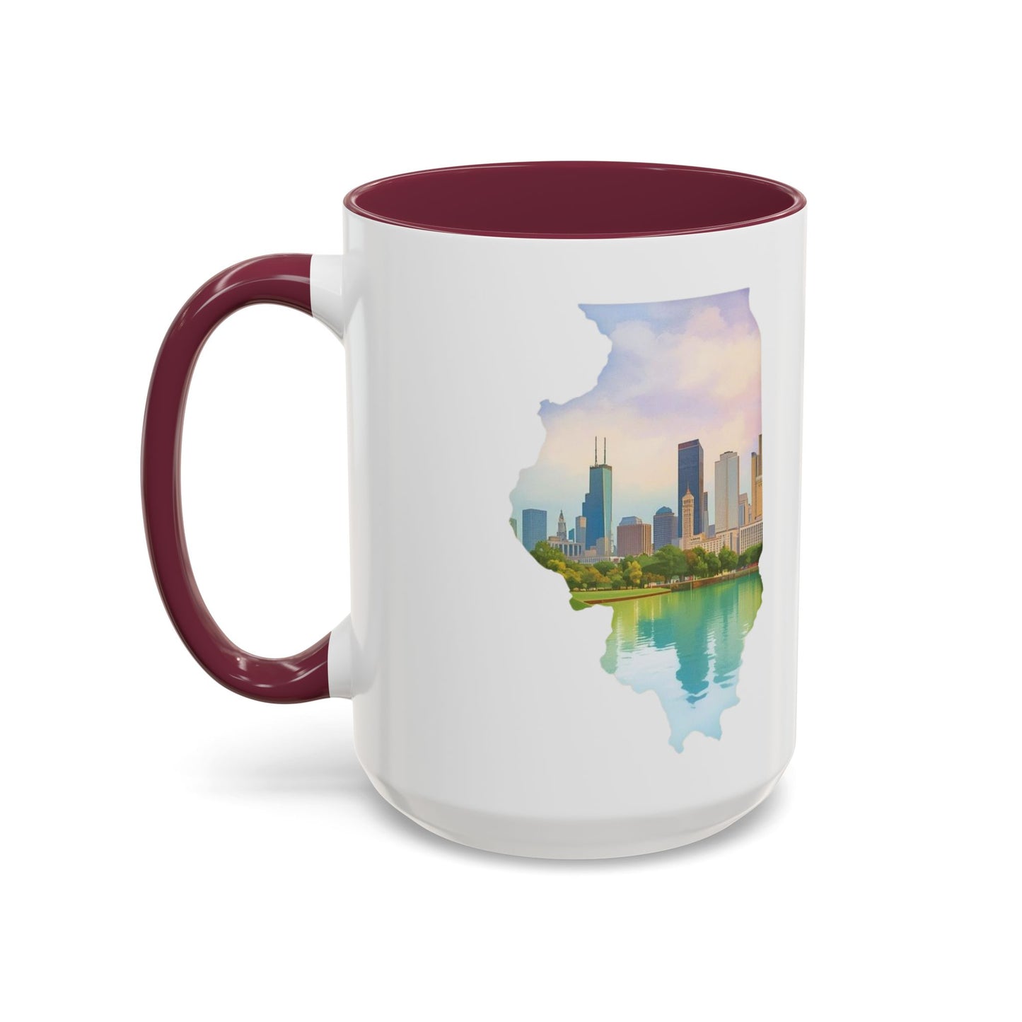 Chicago Has My Heart Mug — Colorful Ceramic Coffee Cup (11oz, 15oz)