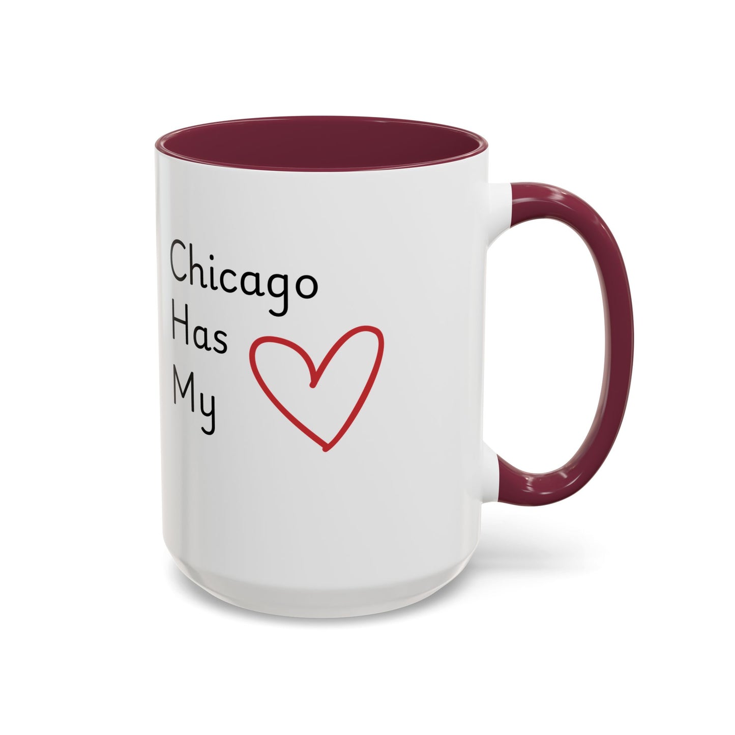 Chicago Has My Heart Mug — Colorful Ceramic Coffee Cup (11oz, 15oz)