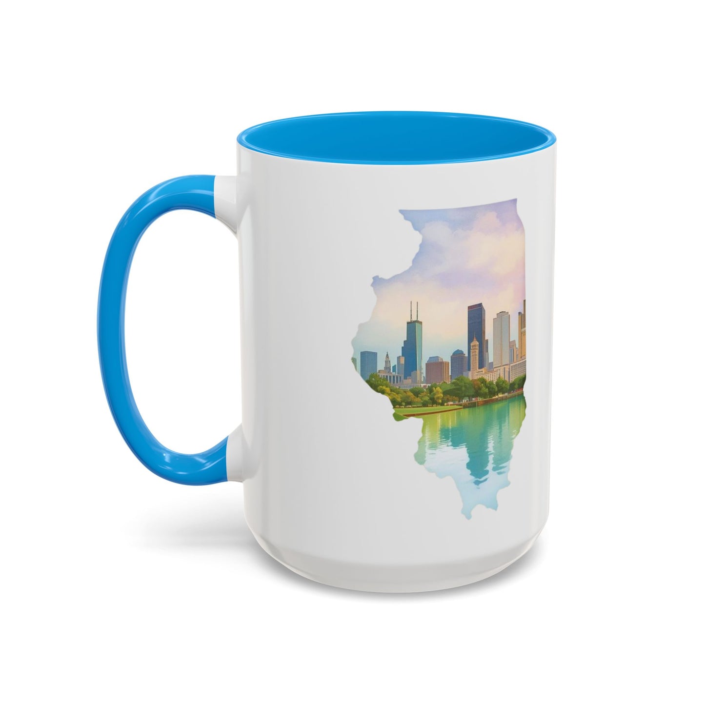 Chicago Has My Heart Mug — Colorful Ceramic Coffee Cup (11oz, 15oz)