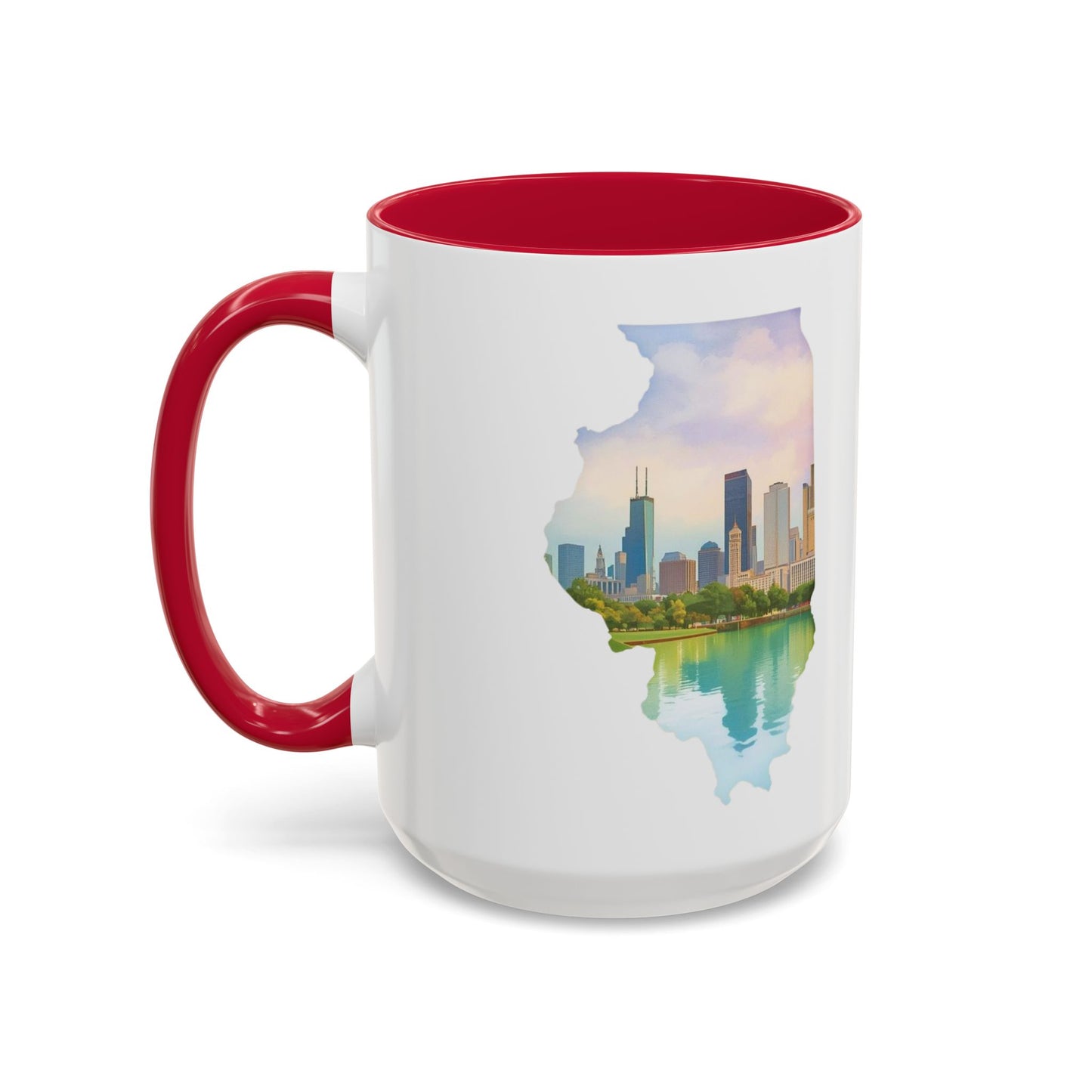 Chicago Has My Heart Mug — Colorful Ceramic Coffee Cup (11oz, 15oz)