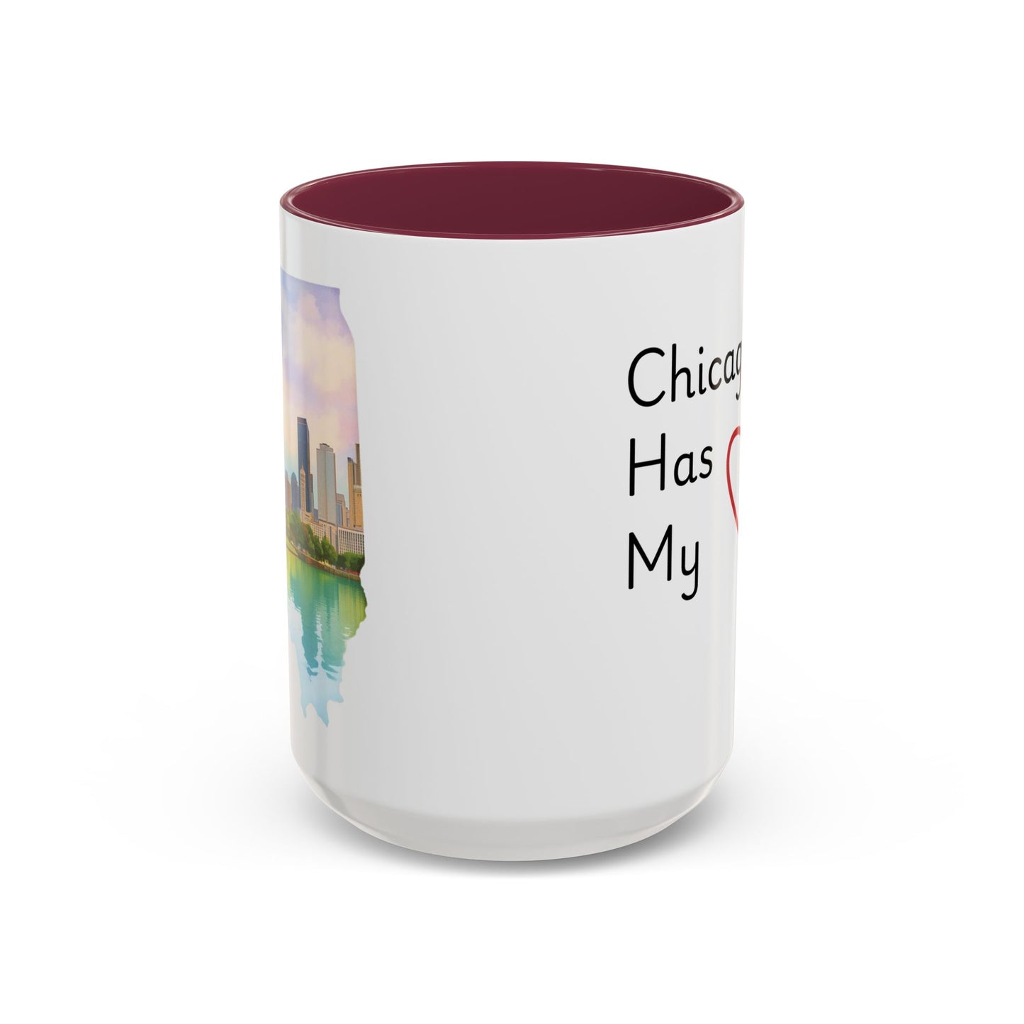 Chicago Has My Heart Mug — Colorful Ceramic Coffee Cup (11oz, 15oz)