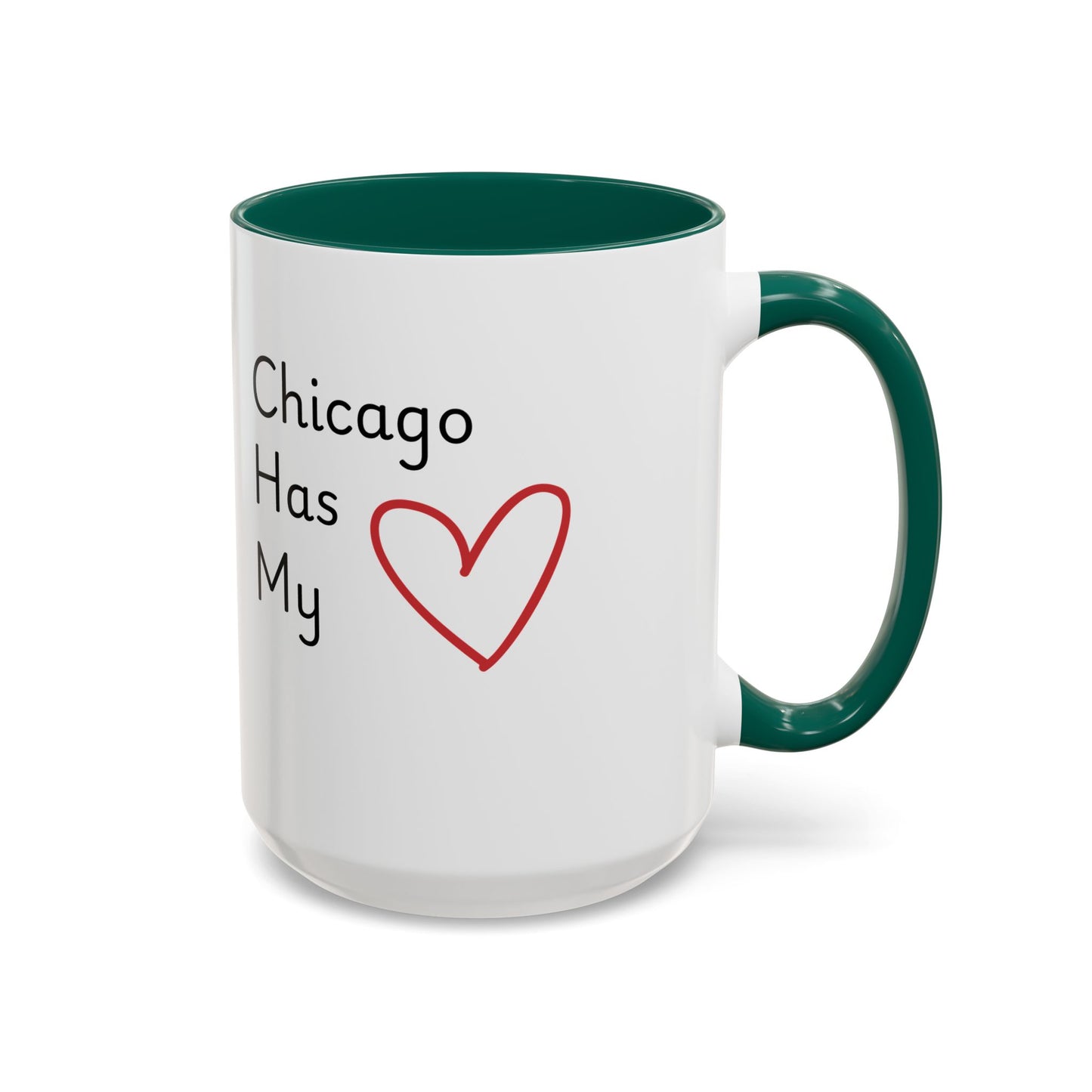 Chicago Has My Heart Mug — Colorful Ceramic Coffee Cup (11oz, 15oz)