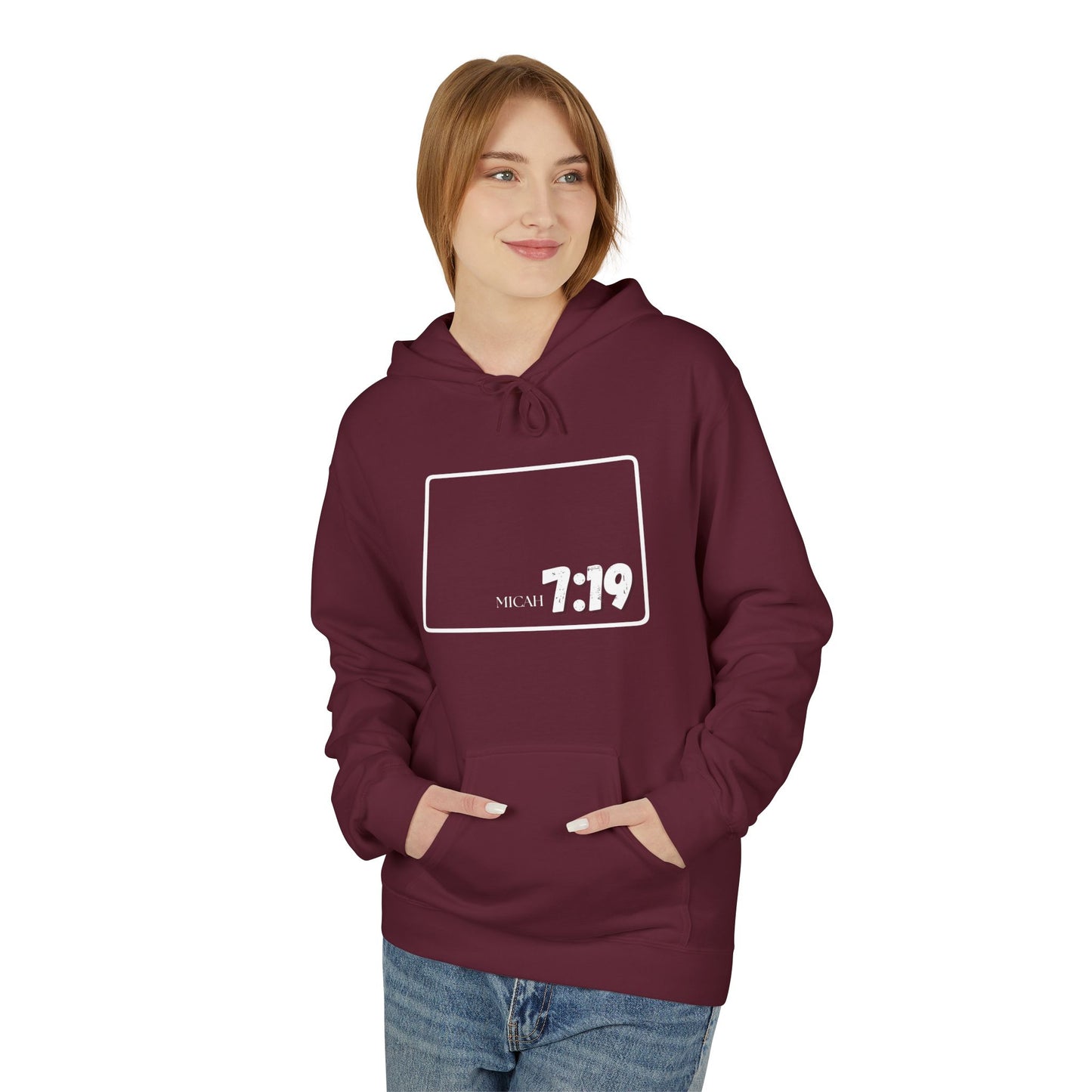 Colorado Springs Area Code Hoodie - Fleece Hoodie Micah 7:19