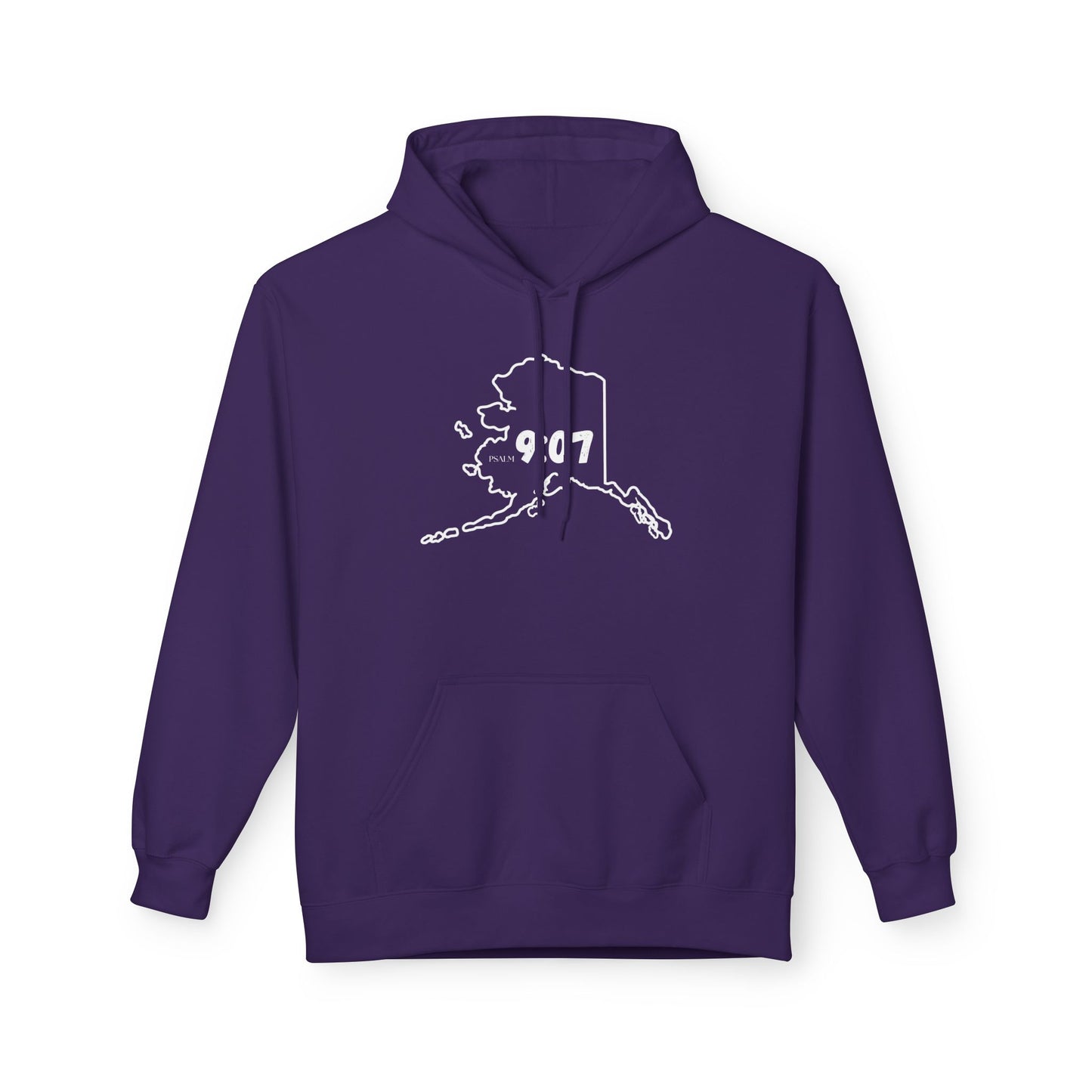 Alaska Area Code Hoodie - Fleece Hoodie Psalm 9:07